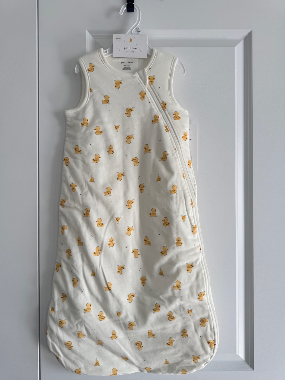 Petit Lem Cream Sleeveless Sleep Sack with Yellow Duck Print 2.0 TOG